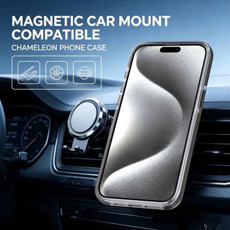 For iPhone 14 Pro Dual Color Gradient Discolor 360 Degree Rotation Holder Magnetic Phone Case