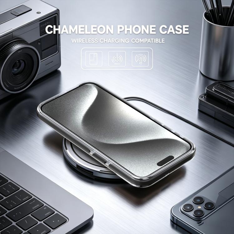 For iPhone 13 Pro Max Dual Color Gradient Discolor 360 Degree Rotation Holder Magnetic Phone Case