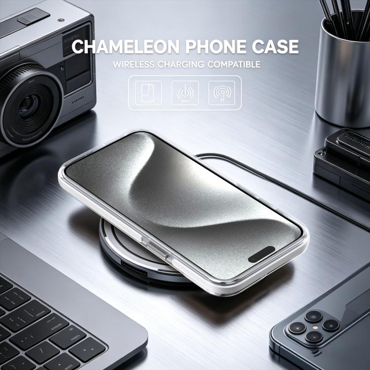 For iPhone 13 Pro Dual Color Gradient Discolor 360 Degree Rotation Holder Magnetic Phone Case