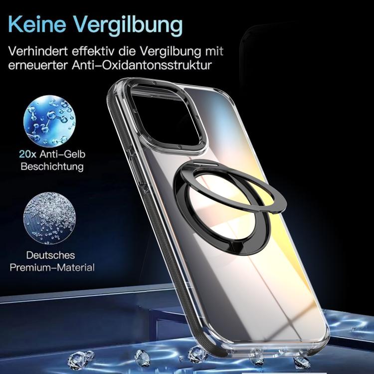 For iPhone 13 Pro Dual Color Gradient Discolor 360 Degree Rotation Holder Magnetic Phone Case