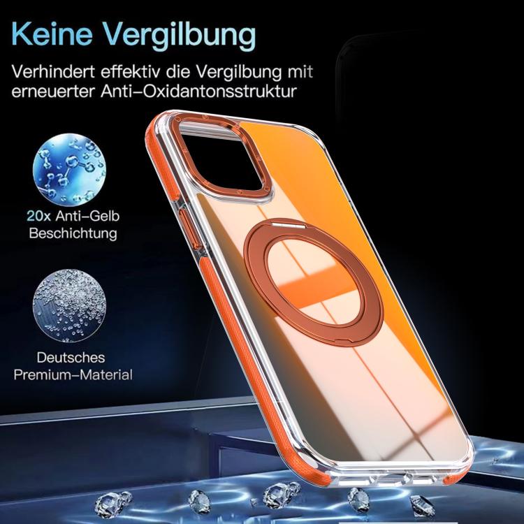 For iPhone 12 Pro Max Dual Color Gradient Discolor 360 Degree Rotation Holder Magnetic Phone Case