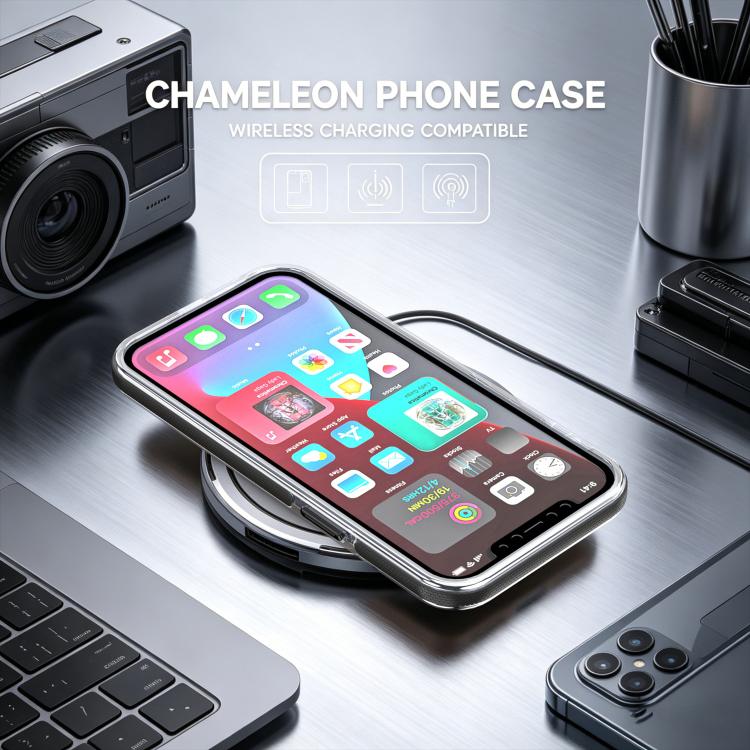For iPhone 12 Pro Max Dual Color Gradient Discolor 360 Degree Rotation Holder Magnetic Phone Case