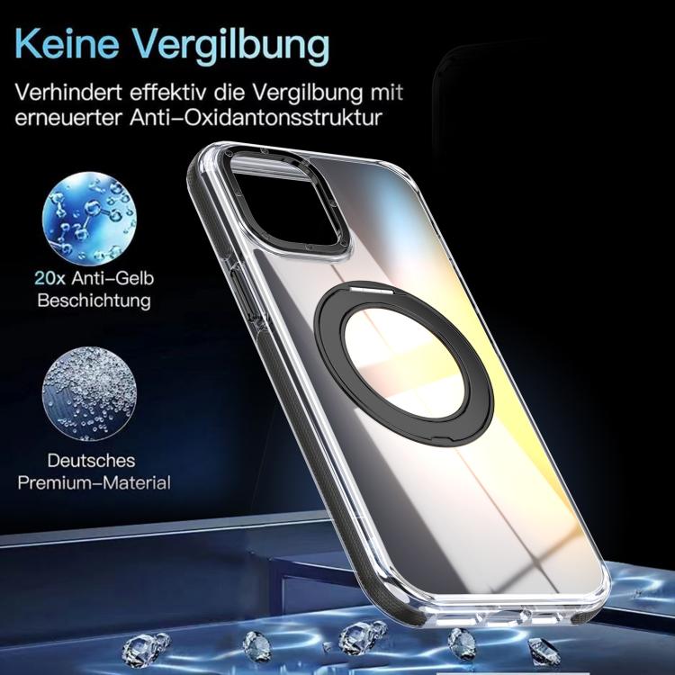 For iPhone 12 Pro Max Dual Color Gradient Discolor 360 Degree Rotation Holder Magnetic Phone Case