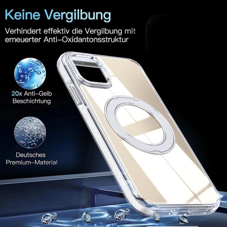 For iPhone 11 Dual Color Gradient Discolor 360 Degree Rotation Holder Magnetic Phone Case