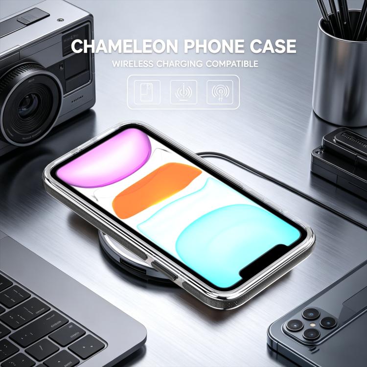 For iPhone 11 Dual Color Gradient Discolor 360 Degree Rotation Holder Magnetic Phone Case