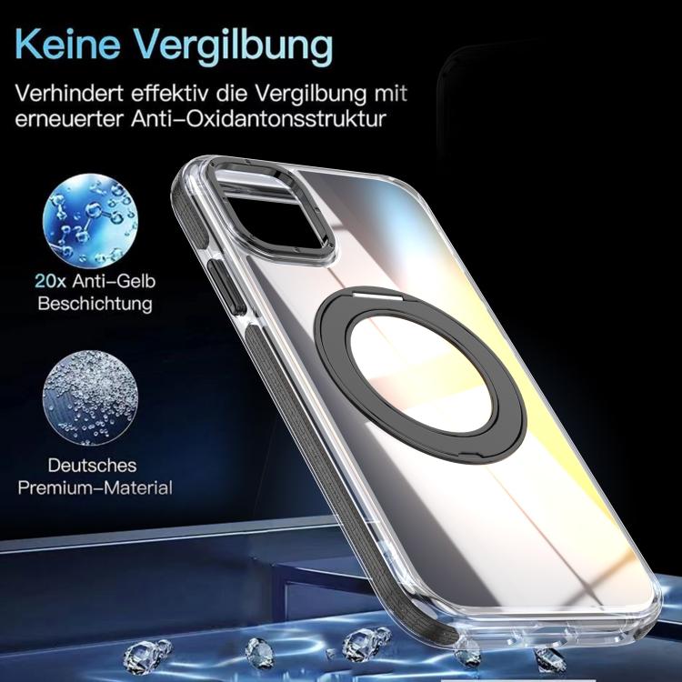 For iPhone 11 Dual Color Gradient Discolor 360 Degree Rotation Holder Magnetic Phone Case