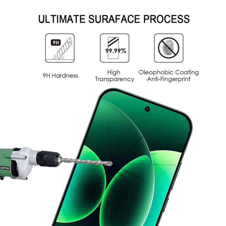 For Xiaomi 17 Max 5G High Aluminum Full Screen Silk Printing Tempered Glass Film, Support Fingerprint Unlocking