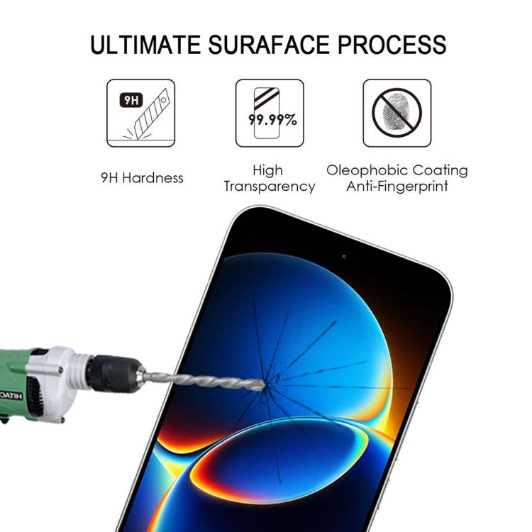 For Redmi K90 Max 5G High Aluminum Full Screen Silk Printing Tempered Glass Film, Support Fingerprint Unlocking