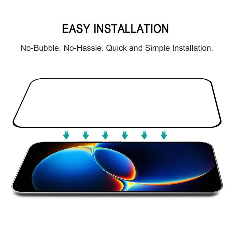For Redmi K90 Max 5G High Aluminum Full Screen Silk Printing Tempered Glass Film, Support Fingerprint Unlocking