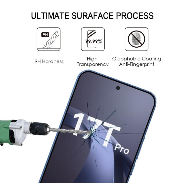 For Xiaomi 17T Pro 5G 25pcs High Aluminum Full Screen Silk Printing Tempered Glass Film, Support Fingerprint Unlocking