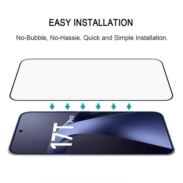 For Xiaomi 17T Pro 5G 25pcs High Aluminum Full Screen Silk Printing Tempered Glass Film, Support Fingerprint Unlocking