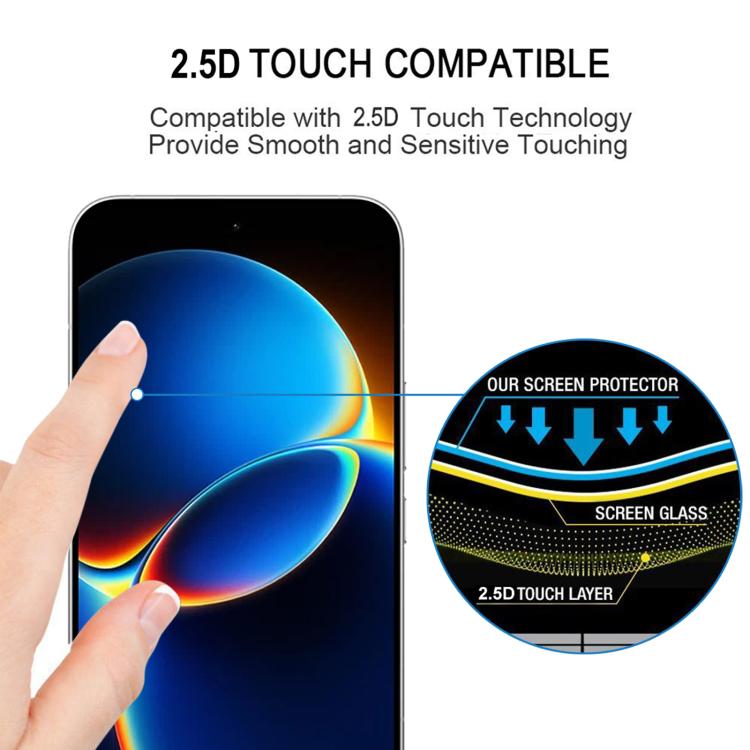 For Redmi K90 Max 5G 25pcs High Aluminum Full Screen Silk Printing Tempered Glass Film, Support Fingerprint Unlocking