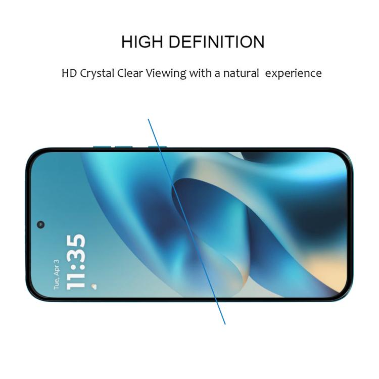 For Motorola Moto G87 5G High Aluminum Full Screen Silk Printing Tempered Glass Film, Support Fingerprint Unlocking