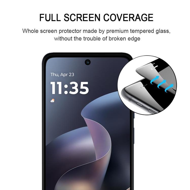 For Motorola Edge 5G 2026 High Aluminum Full Screen Silk Printing Tempered Glass Film, Support Fingerprint Unlocking