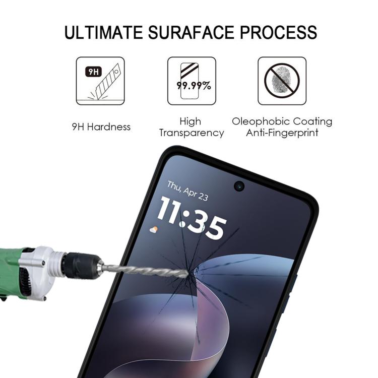 For Motorola Edge 5G 2026 High Aluminum Full Screen Silk Printing Tempered Glass Film, Support Fingerprint Unlocking