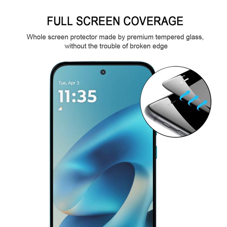 For Motorola Moto G87 5G 25pcs High Aluminum Full Screen Silk Printing Tempered Glass Film, Support Fingerprint Unlocking