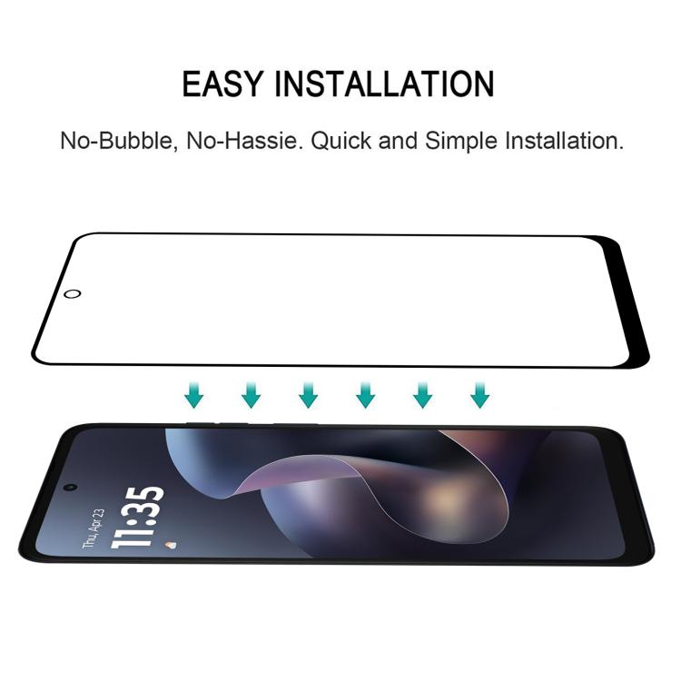 For Motorola Edge 5G 2026 25pcs High Aluminum Full Screen Silk Printing Tempered Glass Film, Support Fingerprint Unlocking