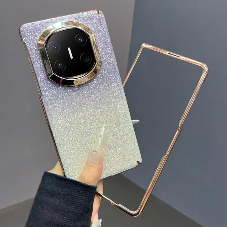 For Huawei Mate X6 Single Axis Gradient Glitter Shockproof Phone Case with Frame