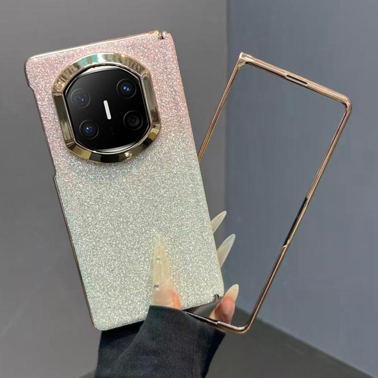For Huawei Mate X6 Single Axis Gradient Glitter Shockproof Phone Case with Frame