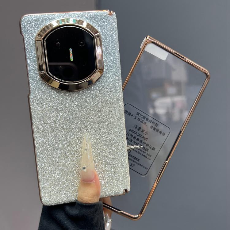 For Huawei Mate X7 Single Axis Gradient Glitter Shockproof Phone Case with Frame / Glass Film