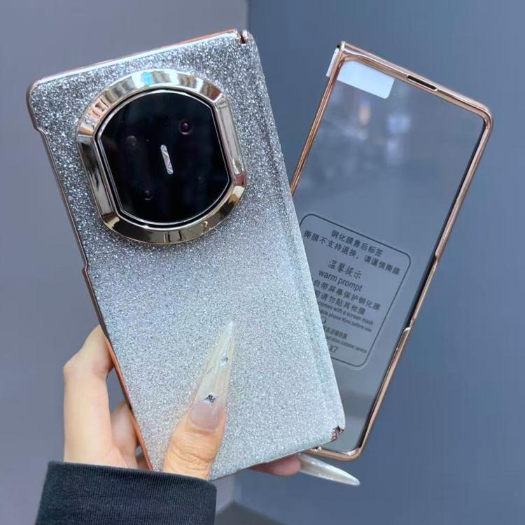 For Huawei Mate X7 Single Axis Gradient Glitter Shockproof Phone Case with Frame / Glass Film