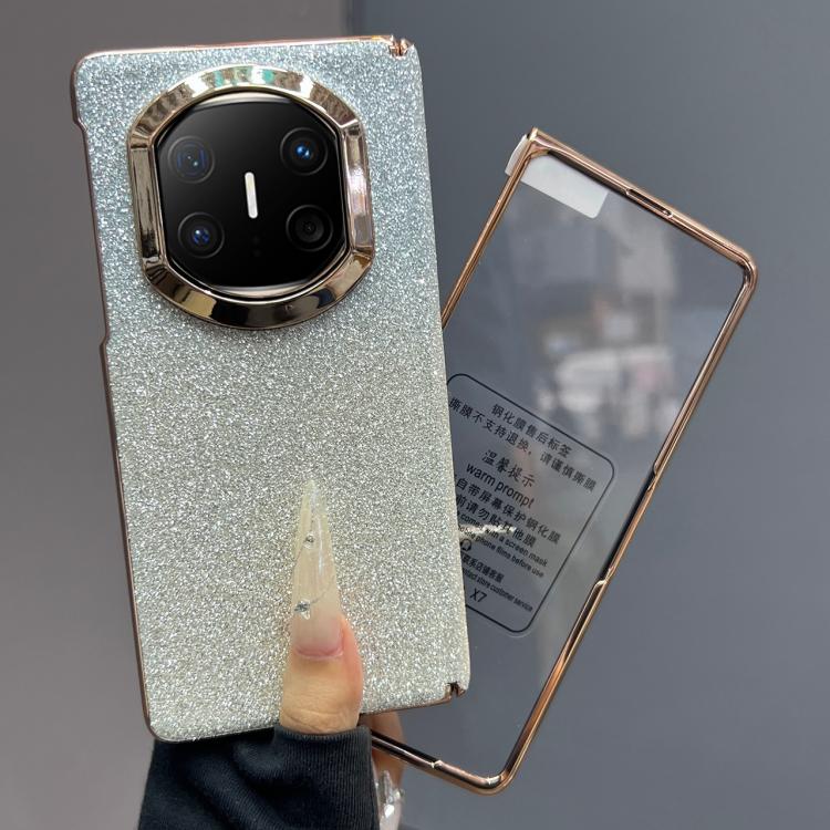 For Huawei Mate X6 Single Axis Gradient Glitter Shockproof Phone Case with Frame / Glass Film