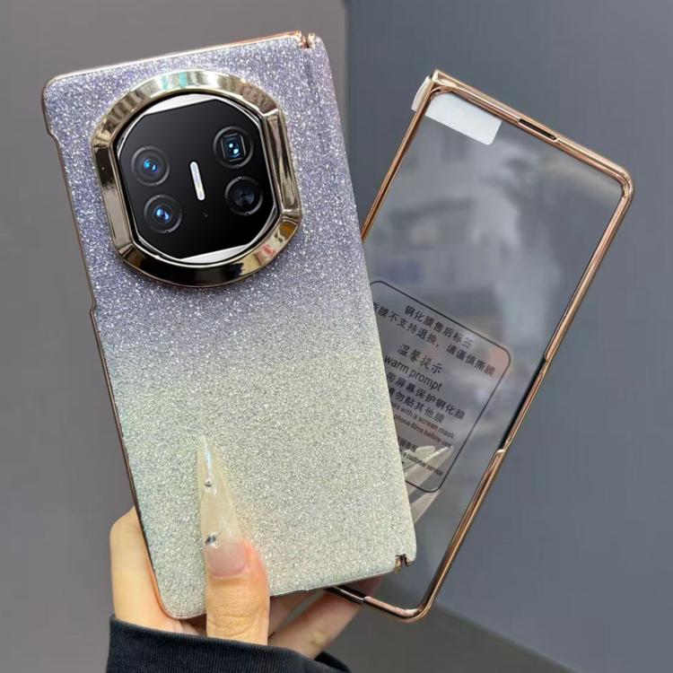 For Huawei Mate X5 Single Axis Gradient Glitter Shockproof Phone Case with Frame / Glass Film