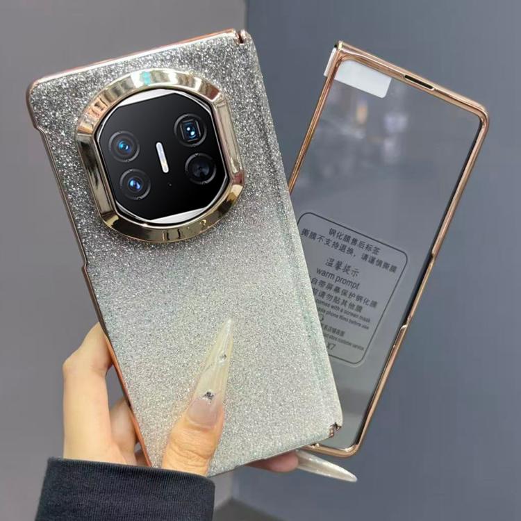For Huawei Mate X5 Single Axis Gradient Glitter Shockproof Phone Case with Frame / Glass Film