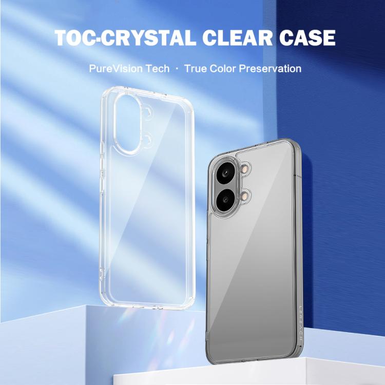 For Redmi Turbo 5 Max 5G LeReach TOC Clear Series Dual-Composite Armor TPU + Acrylic Shockproof Phone Case - Transparent