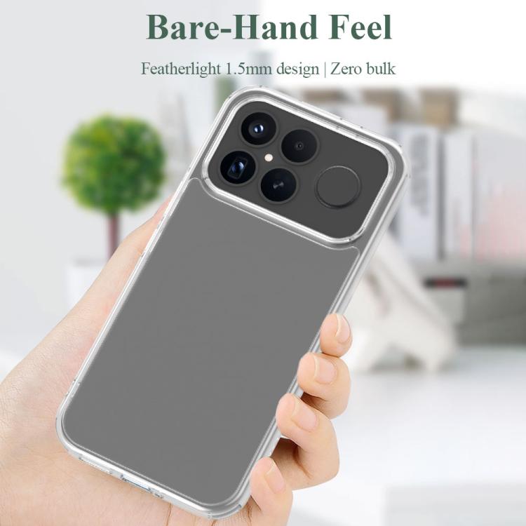 For Redmi K90 Pro Max LeReach TOC Clear Series Dual-Composite Armor TPU + Acrylic Shockproof Phone Case - Transparent