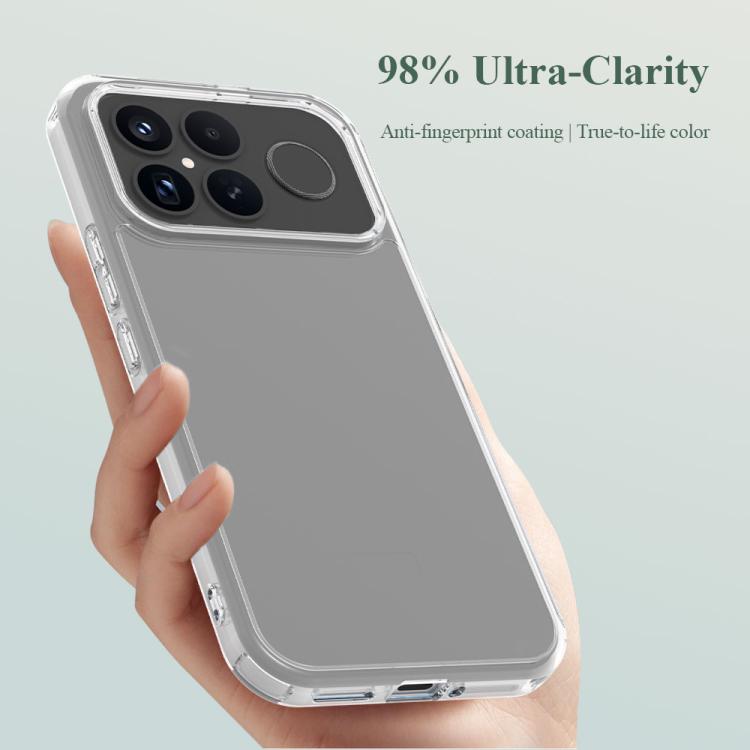 For Redmi K90 Pro Max LeReach TOC Clear Series Dual-Composite Armor TPU + Acrylic Shockproof Phone Case - Transparent