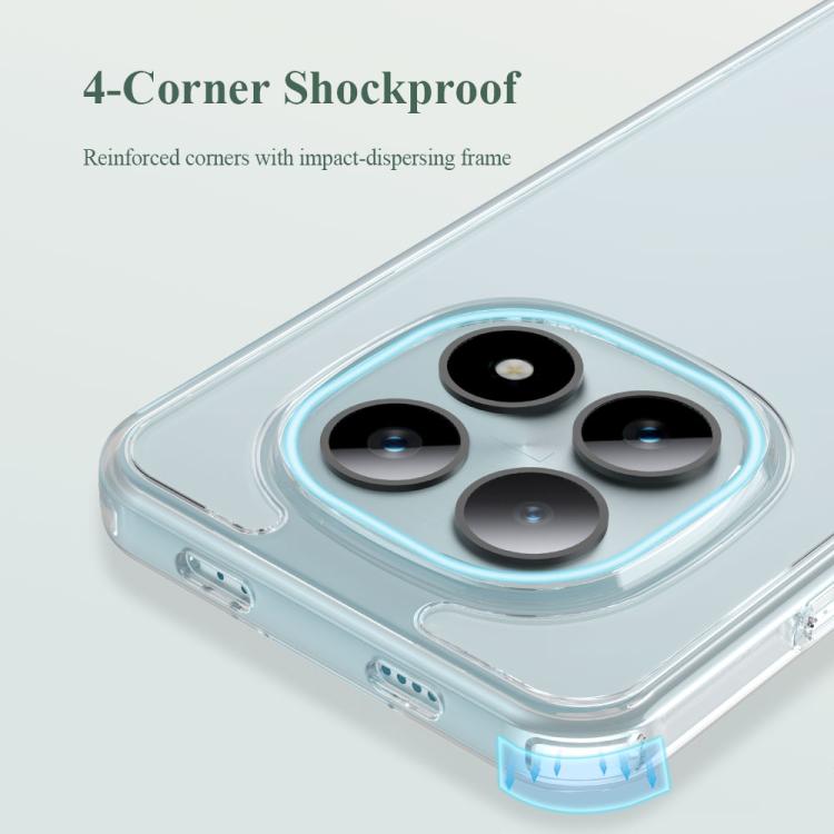 For Redmi Note 15 5G Global LeReach TOC Clear Series Dual-Composite Armor TPU + Acrylic Shockproof Phone Case - Transparent