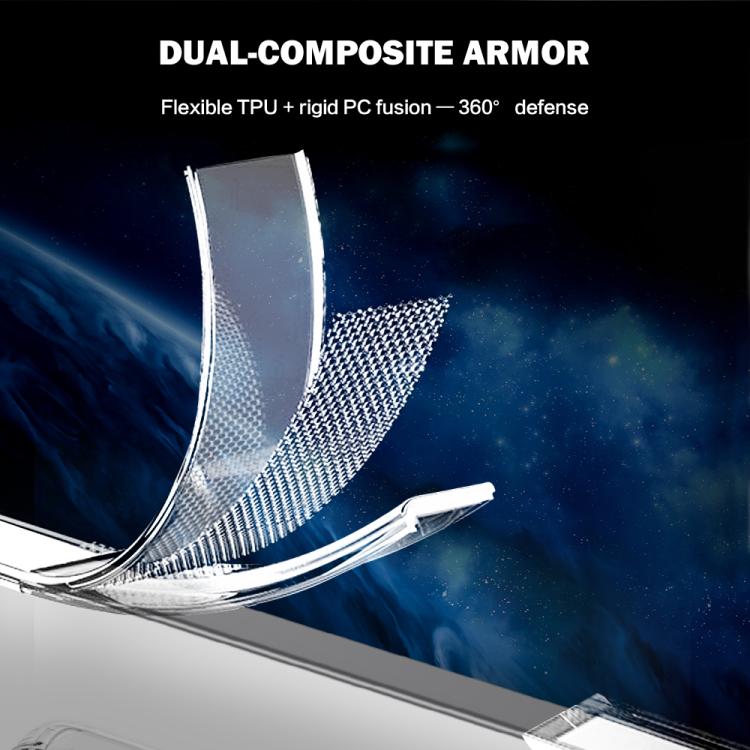 For Redmi Turbo 5 5G/Poco X8 Pro 5G LeReach TOC Clear Series Dual-Composite Armor TPU + Acrylic Shockproof Magnetic Phone Case - Transparent