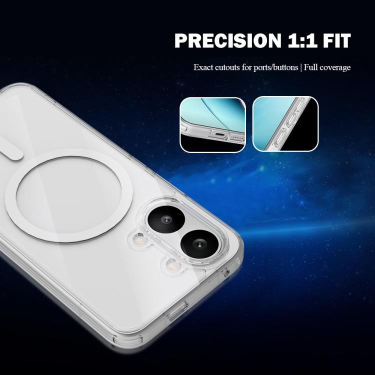 For Redmi Turbo 5 Max LeReach TOC Clear Series Dual-Composite Armor TPU + Acrylic Shockproof Magnetic Phone Case - Transparent