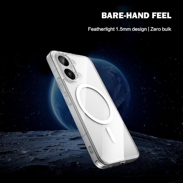 For Redmi Turbo 5 Max LeReach TOC Clear Series Dual-Composite Armor TPU + Acrylic Shockproof Magnetic Phone Case - Transparent