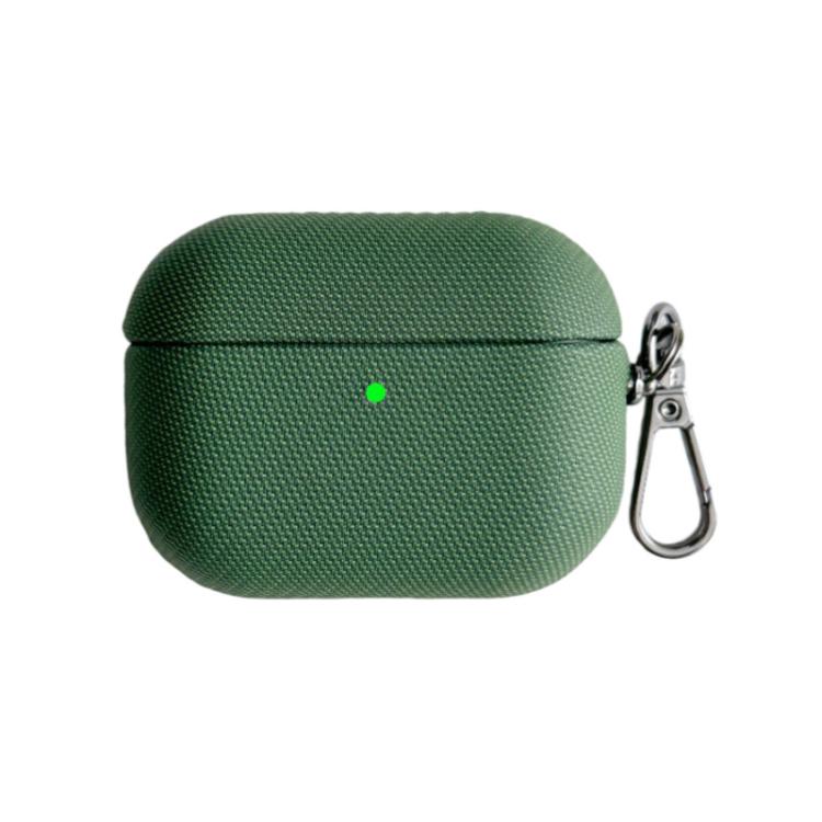 For AirPods Pro 2 Shockproof PC Hybrid PU Leather Earphone Case with Carabiner