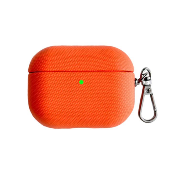 For AirPods Pro 2 Shockproof PC Hybrid PU Leather Earphone Case with Carabiner