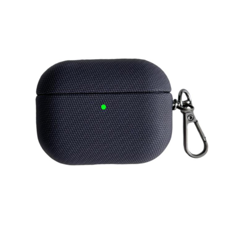 For AirPods Pro 2 Shockproof PC Hybrid PU Leather Earphone Case with Carabiner
