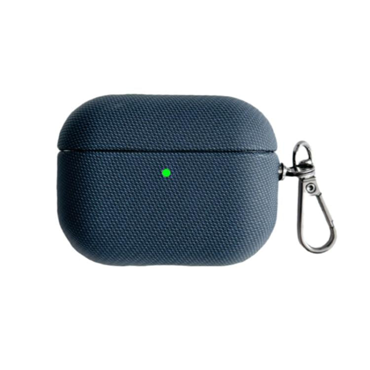 For AirPods Pro 2 Shockproof PC Hybrid PU Leather Earphone Case with Carabiner