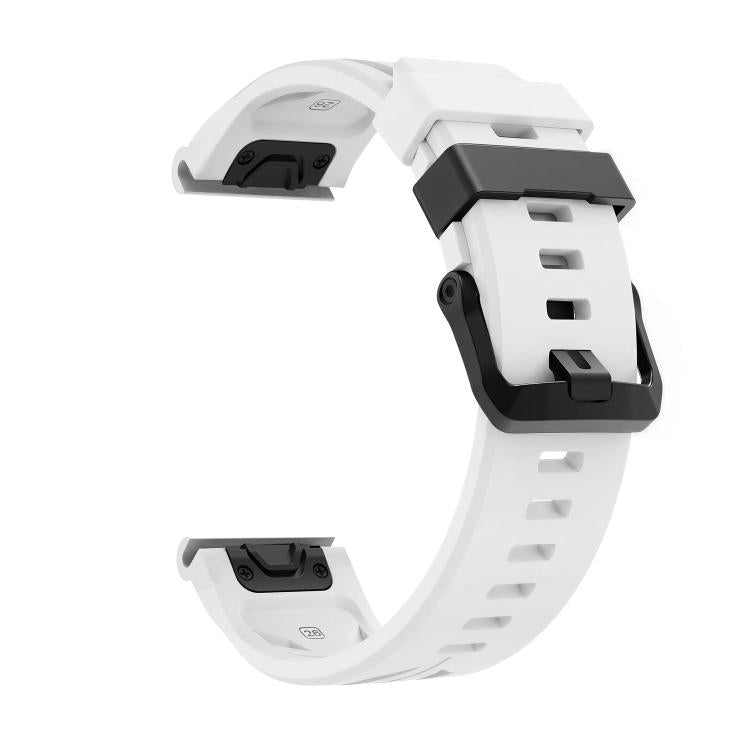 For Garmin 22mm Black Pin Buckle Silicone Watch Band