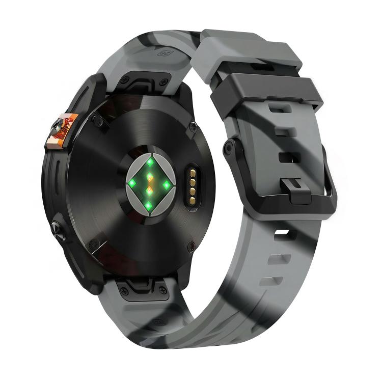 For Garmin 22mm Black Pin Buckle Silicone Watch Band