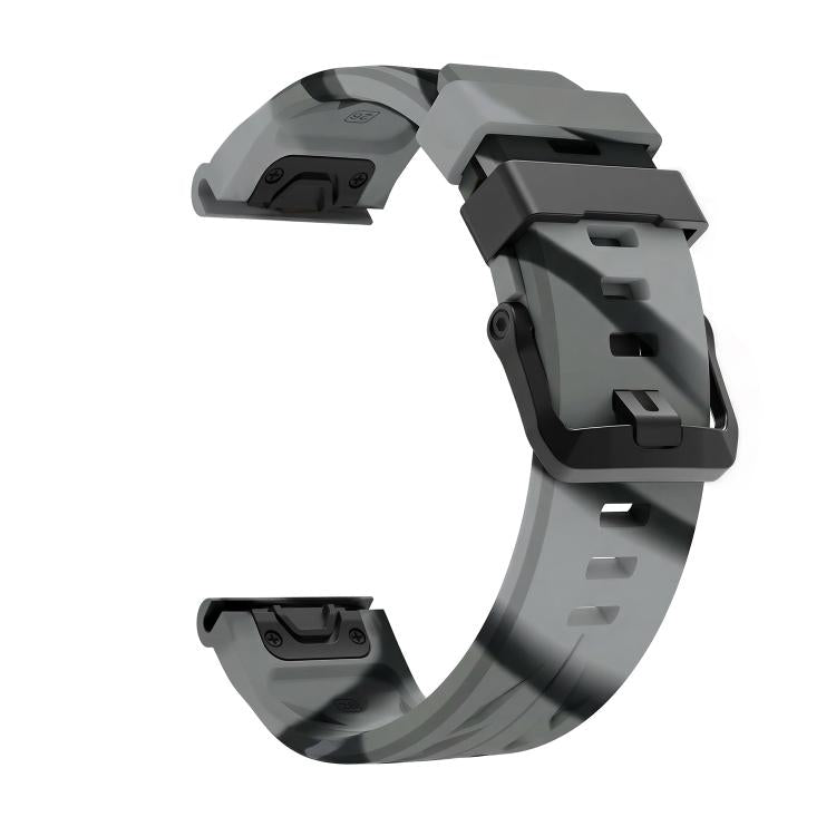 For Garmin 22mm Black Pin Buckle Silicone Watch Band