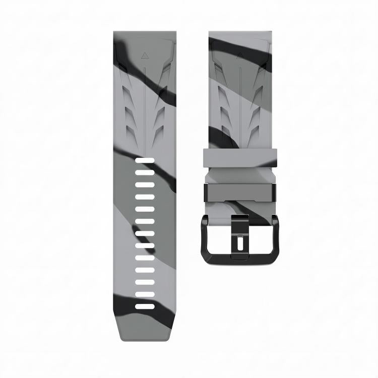 For Garmin 22mm Black Pin Buckle Silicone Watch Band
