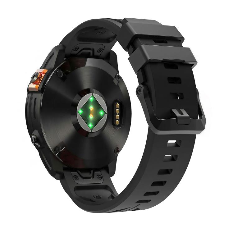 For Garmin 22mm Black Pin Buckle Silicone Watch Band