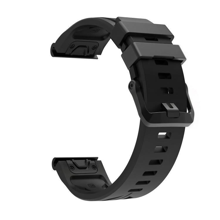 For Garmin 22mm Black Pin Buckle Silicone Watch Band
