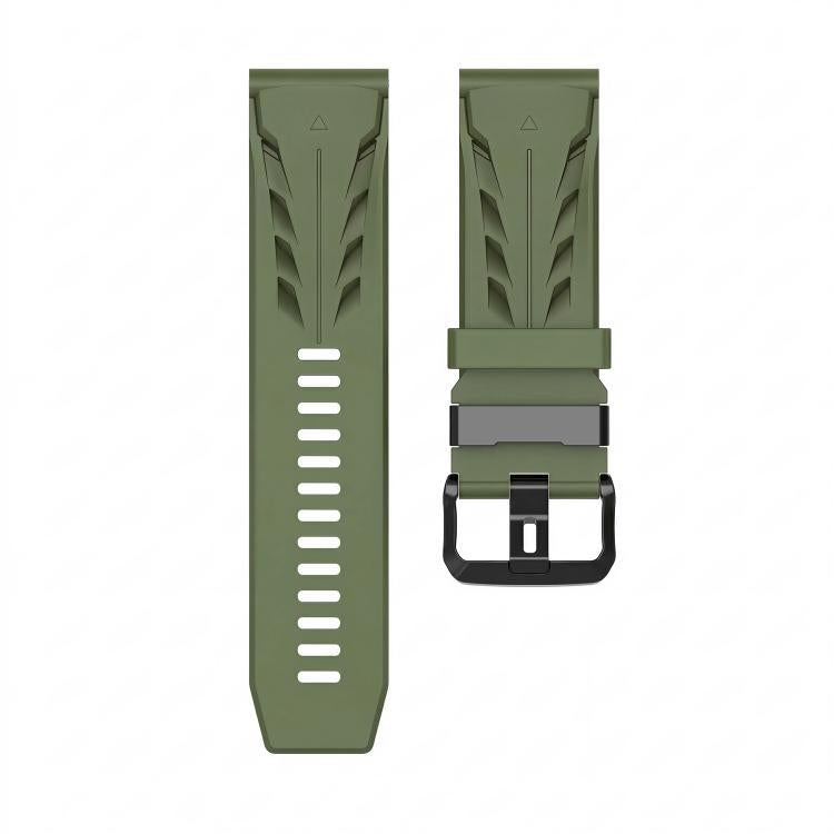 For Garmin 22mm Black Pin Buckle Silicone Watch Band