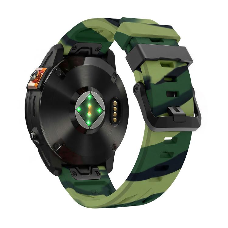 For Garmin 22mm Black Pin Buckle Silicone Watch Band