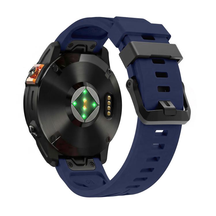 For Garmin 22mm Black Pin Buckle Silicone Watch Band