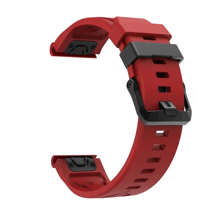 For Garmin 22mm Black Pin Buckle Silicone Watch Band