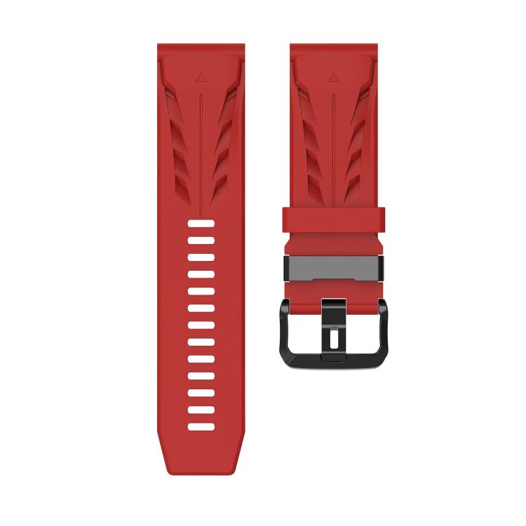 For Garmin 22mm Black Pin Buckle Silicone Watch Band